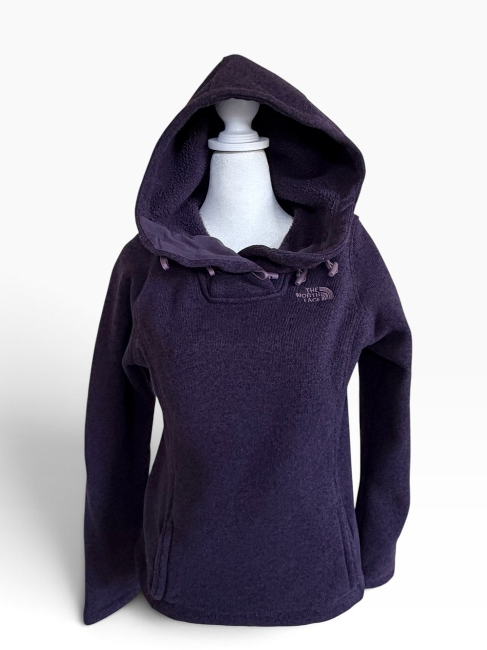 The North Face Purple Fleece-Lined Hooded Pullover Size Small